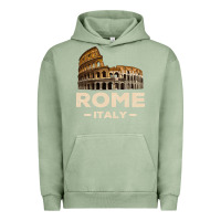 Pigment Oil Green Cool Vintage Roma Italia Colosseum Souvenirs, Rome Italy Pullover Hood Urban Hoodie - DesignPulse