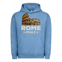 Pigment Pebble Blue Cool Vintage Roma Italia Colosseum Souvenirs, Rome Italy Pullover Hood Urban Hoodie - DesignPulse