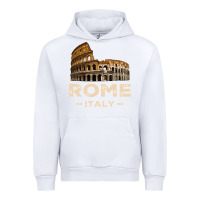 White Cool Vintage Roma Italia Colosseum Souvenirs, Rome Italy Pullover Hood Urban Hoodie - DesignPulse