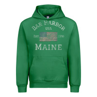 Emerald Bar Harbor Maine USA American Flag Established ME Vintage Urban Hoodie - PixelWave