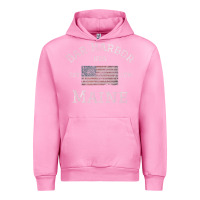 Fuchsia Pink Bar Harbor Maine USA American Flag Established ME Vintage Urban Hoodie - PixelWave