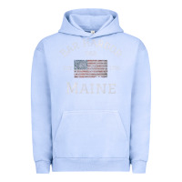 Pigment Grape Ice Bar Harbor Maine USA American Flag Established ME Vintage Urban Hoodie - PixelWave