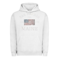 Pigment Lunar Rock Bar Harbor Maine USA American Flag Established ME Vintage Urban Hoodie - PixelWave
