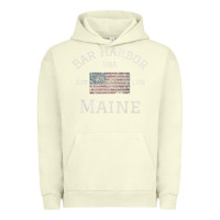 Pigment Pistachio Bar Harbor Maine USA American Flag Established ME Vintage Urban Hoodie - PixelWave