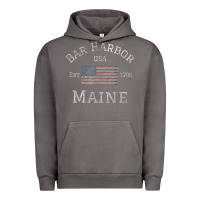 Bar Harbor Maine Usa American Flag Established Me Vintage Urban Hoodie | Teevron