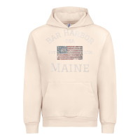 Sandshell Bar Harbor Maine USA American Flag Established ME Vintage Urban Hoodie - PixelWave