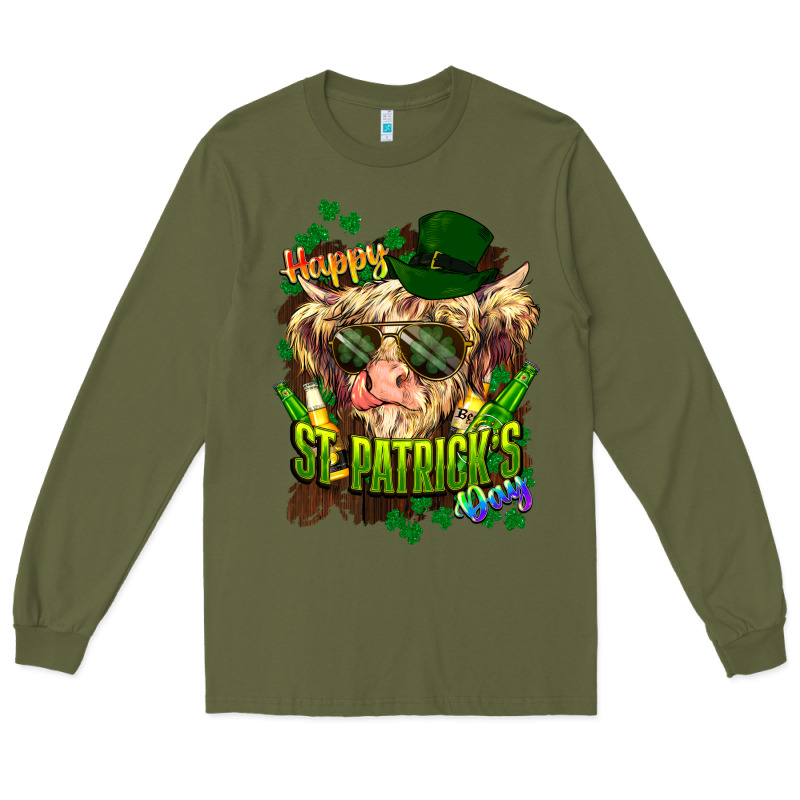 St. Patrick's Day Cow Long Sleeve Tee by HowdyJamesFarm | Teevron