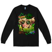 Black St. Patrick's Day Cow Long Sleeve Tee - HowdyJamesFarm
