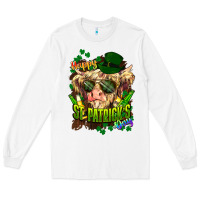 White St. Patrick's Day Cow Long Sleeve Tee - HowdyJamesFarm