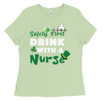 Matcha Safety First Drink With A Nurse Ladies Tee - Bettercallsaul