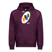 Mauve Wine Uno Card Game Draw Four Urban Hoodie - PixelWave