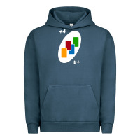 Pigment Midnight Navy Uno Card Game Draw Four Urban Hoodie - PixelWave
