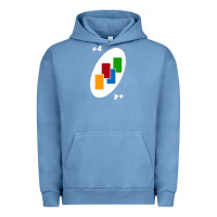 Pigment Pebble Blue Uno Card Game Draw Four Urban Hoodie - PixelWave