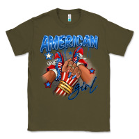 Army Green Afro american girl sneakers Classic Tee - RanaPortraitStore