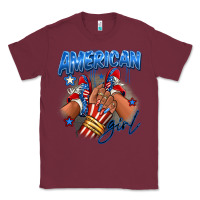 Burgundy Afro american girl sneakers Classic Tee - RanaPortraitStore