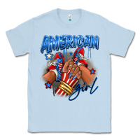 Dusty Blue Afro american girl sneakers Classic Tee - RanaPortraitStore