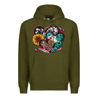 Army Green nurse hearts Premium Hoodie - Jasminsmagicworld