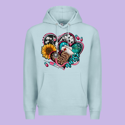 Nurse Hearts Premium Hoodie Designed By Jasminsmagicworld