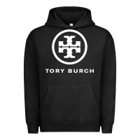 Pigment Black white burch tory Urban Hoodie - PixelWave