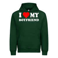 Forest Green I Love My Boyfriend T-Shirt Urban Hoodie - PixelWave
