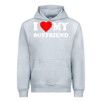 Heather Grey I Love My Boyfriend T-Shirt Urban Hoodie - PixelWave