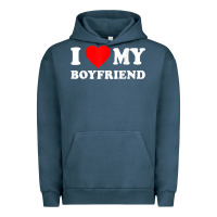 Pigment Midnight Navy I Love My Boyfriend T-Shirt Urban Hoodie - PixelWave