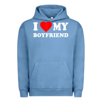 Pigment Pebble Blue I Love My Boyfriend T-Shirt Urban Hoodie - PixelWave