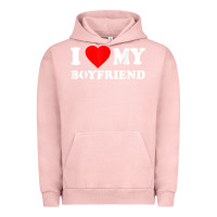Pigment Salmon I Love My Boyfriend T-Shirt Urban Hoodie - PixelWave