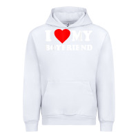 White I Love My Boyfriend T-Shirt Urban Hoodie - PixelWave