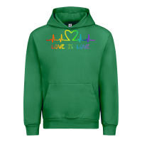 Emerald LGBT Love Rainbow Heartbeat Urban Hoodie - PixelWave
