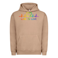 Pigment Burro LGBT Love Rainbow Heartbeat Urban Hoodie - PixelWave