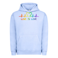 Pigment Grape Ice LGBT Love Rainbow Heartbeat Urban Hoodie - PixelWave