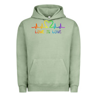 Pigment Oil Green LGBT Love Rainbow Heartbeat Urban Hoodie - PixelWave