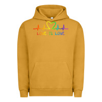 Pigment Peanut Butter LGBT Love Rainbow Heartbeat Urban Hoodie - PixelWave