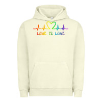 Pigment Pistachio LGBT Love Rainbow Heartbeat Urban Hoodie - PixelWave