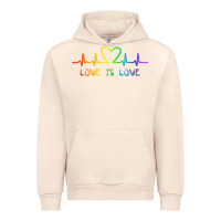 Sandshell LGBT Love Rainbow Heartbeat Urban Hoodie - PixelWave
