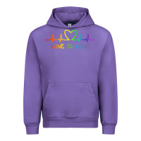 Tulip LGBT Love Rainbow Heartbeat Urban Hoodie - PixelWave