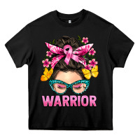 Black cancer warrior messy bun Heavy Core Tee - BarkalooDesign