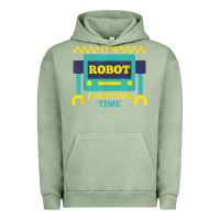 Pigment Oil Green it's robot fighting time funny robotics engineer battle bots Urban Hoodie - PixelWave