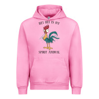 Fuchsia Pink Moana Hei Hei Is My Spirit Animal Portrait Urban Hoodie - PixelWave