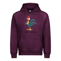 Mauve Wine Moana Hei Hei Is My Spirit Animal Portrait Urban Hoodie - PixelWave