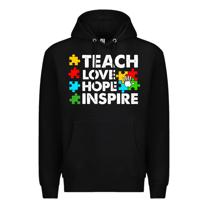 Teach Love Hope Inspire Premium Hoodie by CowhideDigitalArt | Teevron