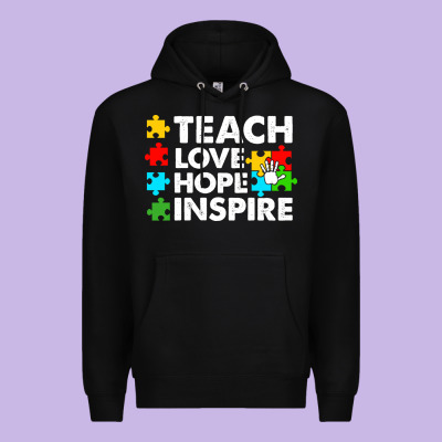 Teach Love Hope Inspire Premium Hoodie Designed By Cowhidedigitalart
