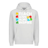 Dove Grey Teach Love Hope Inspire Premium Hoodie - CowhideDigitalArt