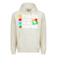 Oatmeal Heather Teach Love Hope Inspire Premium Hoodie - CowhideDigitalArt