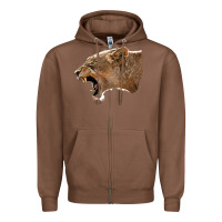 Chestnut Puma Head Zipper Hoodie - LillyAllenDesigns