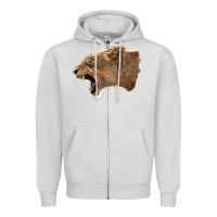 Dove Grey Puma Head Zipper Hoodie - LillyAllenDesigns