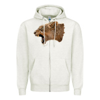Oatmeal Heather Puma Head Zipper Hoodie - LillyAllenDesigns