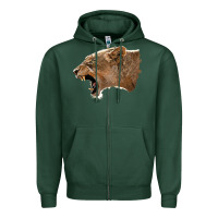 Sports Green Puma Head Zipper Hoodie - LillyAllenDesigns
