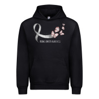 Black pretty white ribbon support lung cancer awareness t shirt Urban Hoodie - Craftify